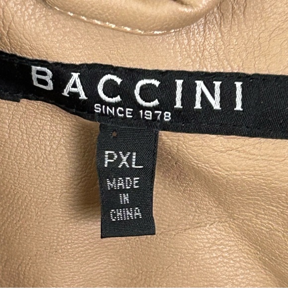 Baccini Women’s Tan Zip-Up Faux Leather Jacket Size XLP - Picture 2 of 7